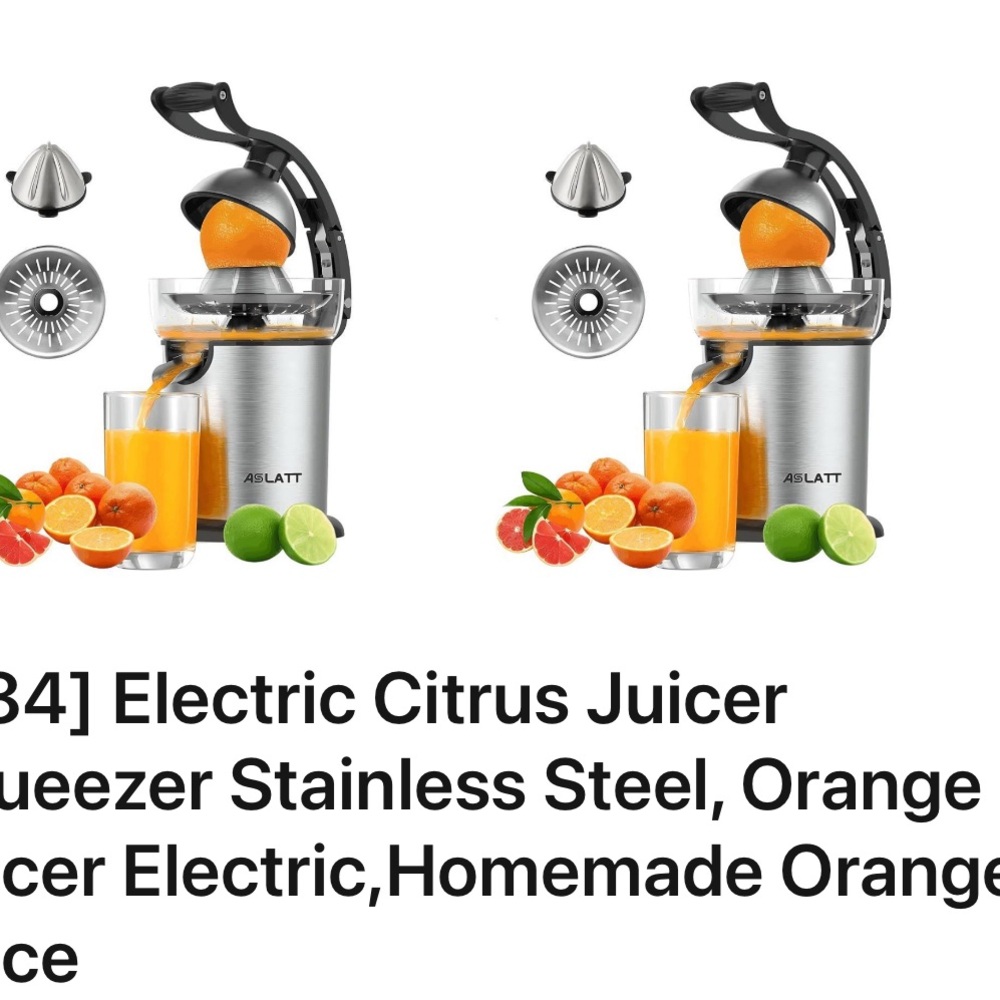 Electric Citrus Juicer - Stainless Steel, Black